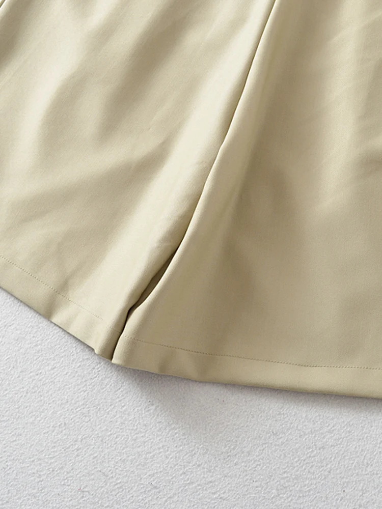 PAILETE Women 2023 fashion with darts front pockets bermuda shorts vintage high waist zipper fly female short pants mujer