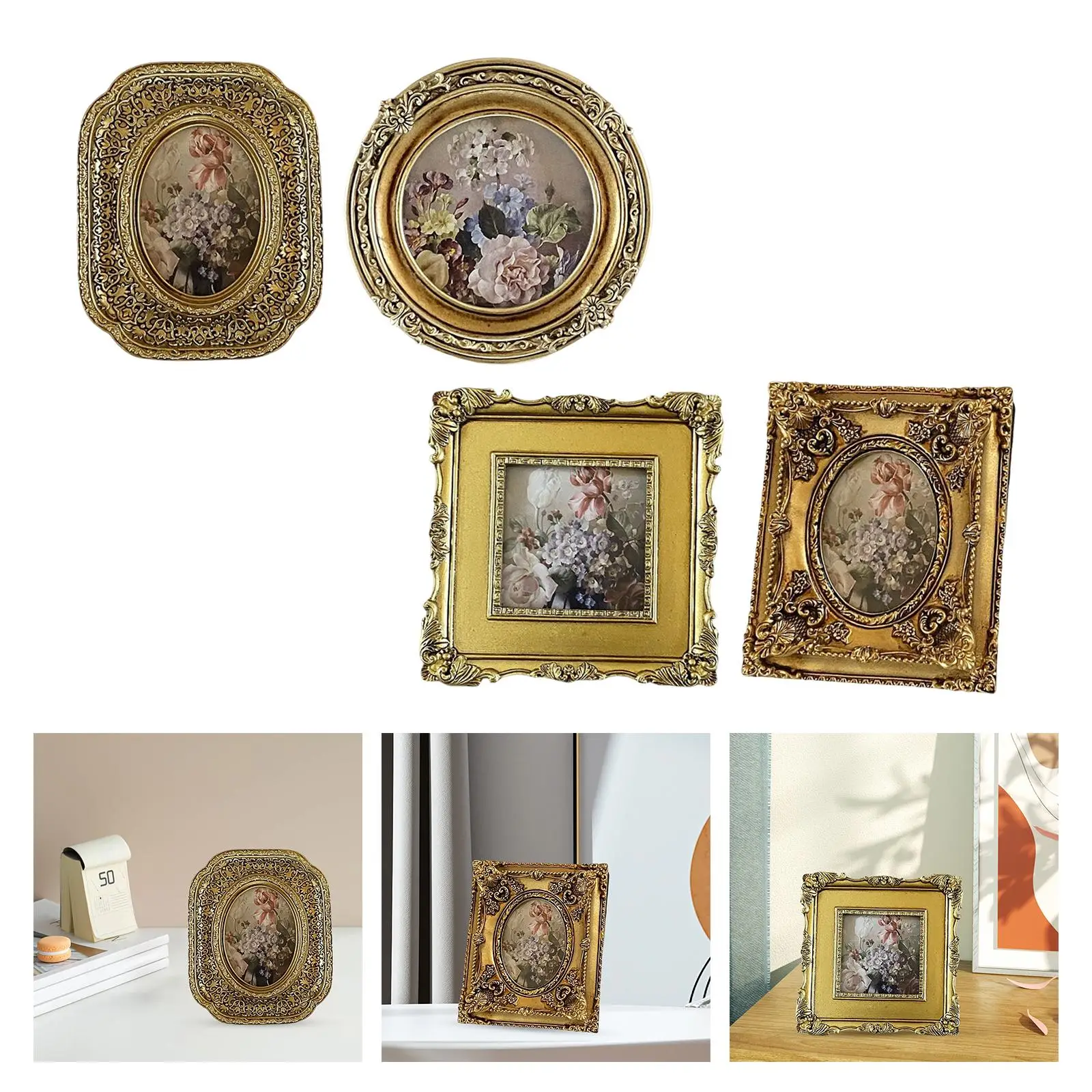 Смоляная фоторамка настольная настенная рамка с цветочным тиснением и