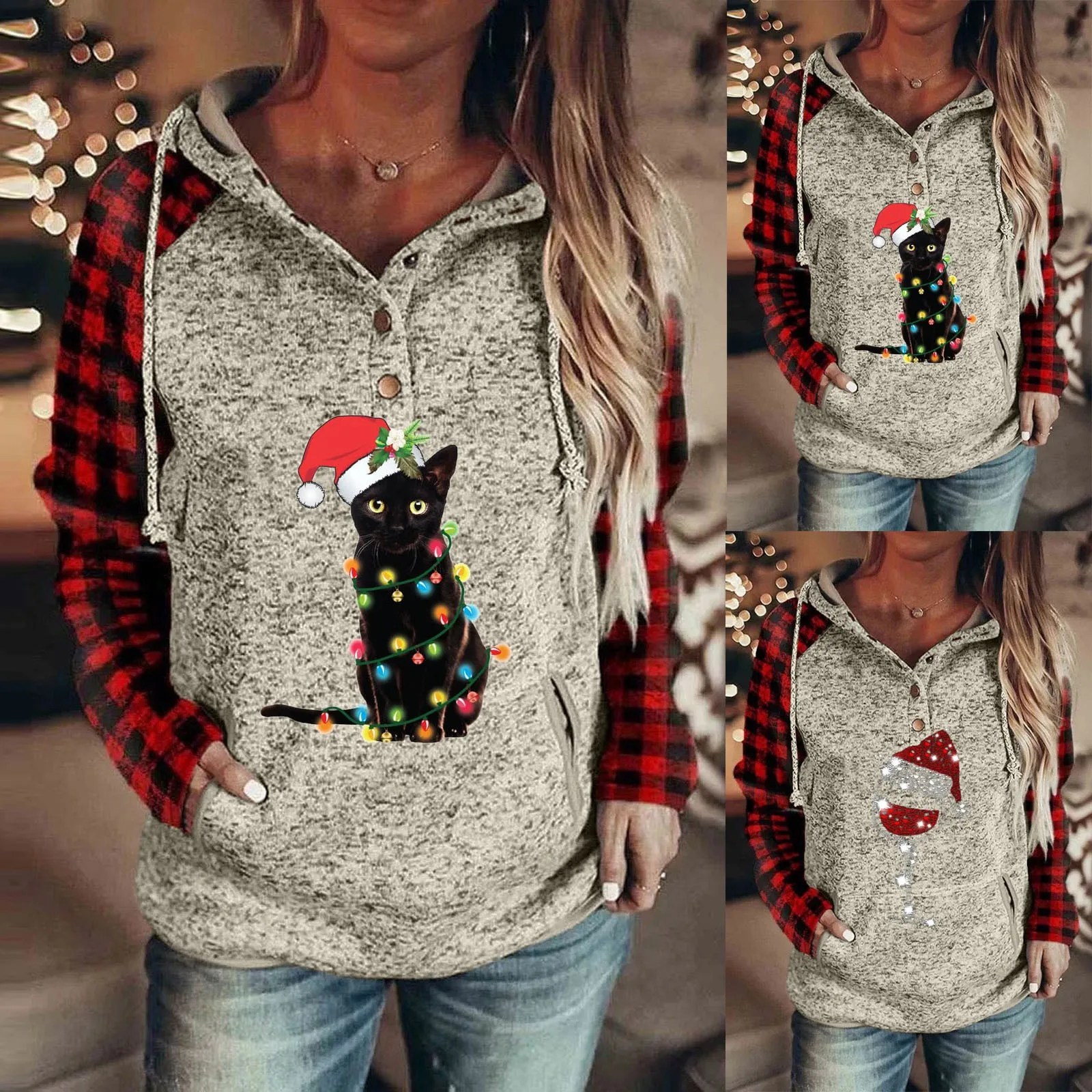 

Женский свитер в клетку контрастных цветов, зимний теплый свитер большого размера, шелковая блузка, стрейч