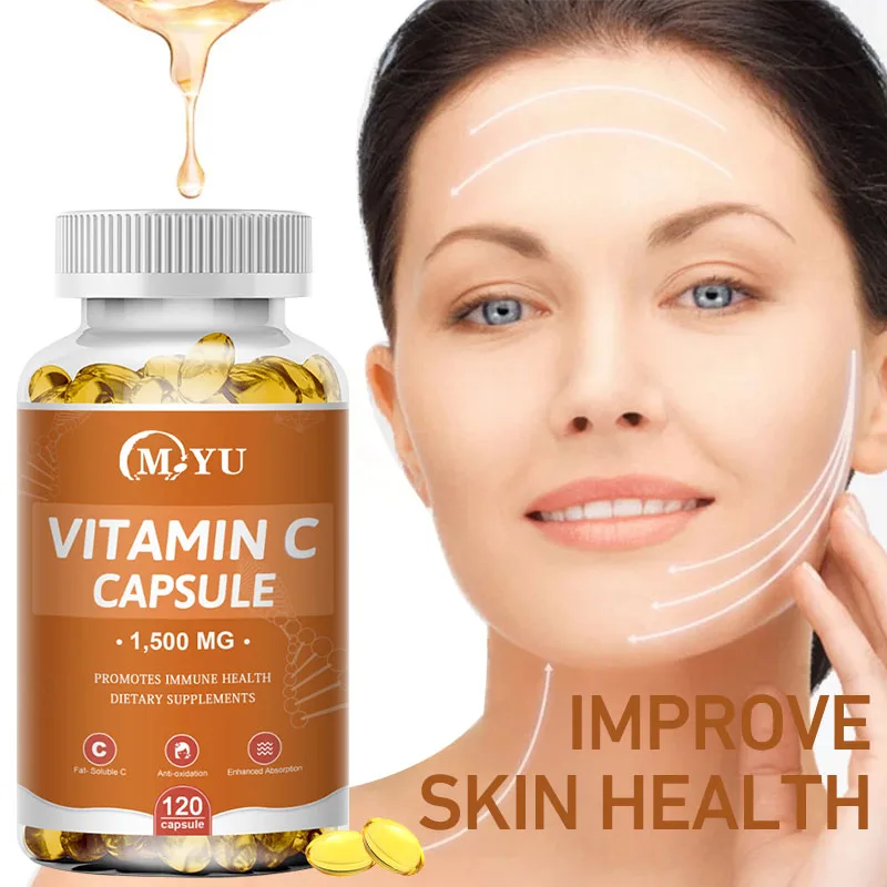 

Organic Vitamin C Capsules Supplements Antioxidant Immune Support Lightening Spots Pigmentation Anti-wrinkle Whitening Skin