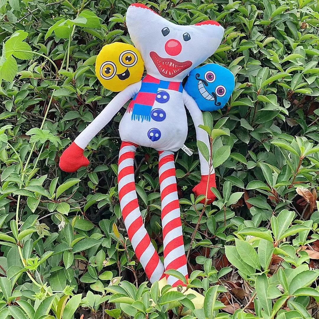 

63cm New Christmas Snowman Clown Double Head Scary Plush Toy Doll Huggyed Kissy Missy Anime Cartoon Stuffed Doll