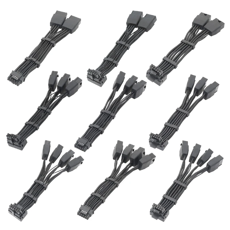 

RTX4090 RTX4080 12VHPWR To 4x8-Pin 3x8Pin 2x8pin 90 Degree Elbow PCI-e to 16-pin P9JB