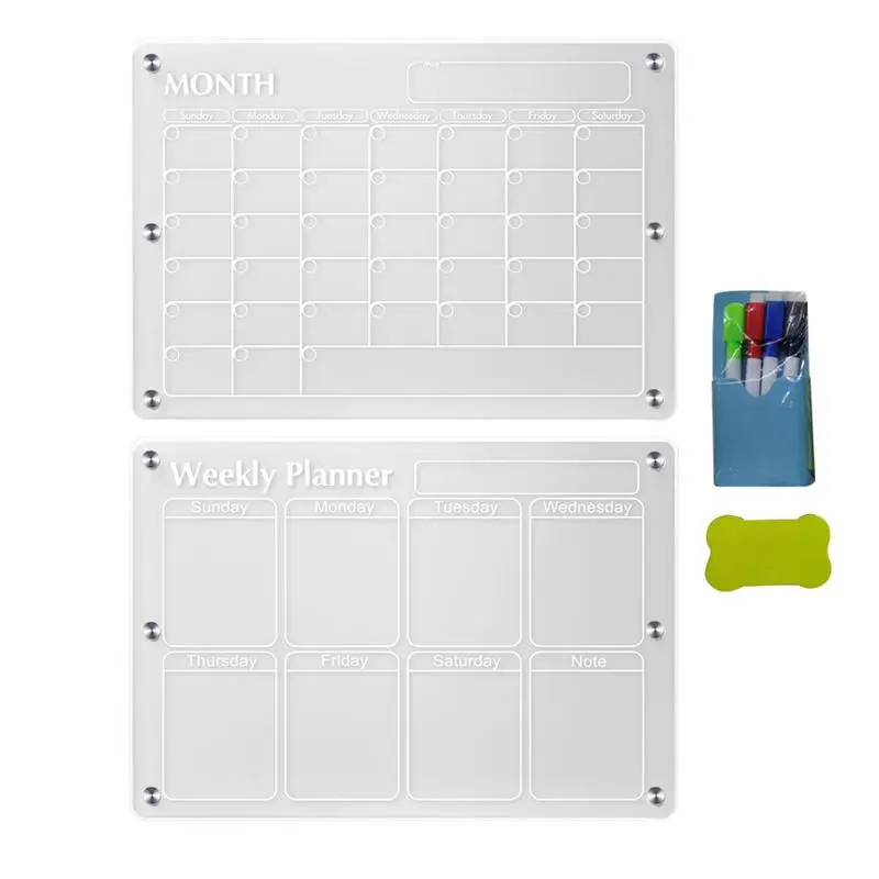 

Transparent Magnetic Fridge Calendar Reusable Magnet Sticker Calendar Board Dry Erase Board Schedule Sheet To Do List Planner