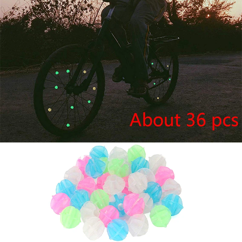 

36pcs/pack Luminous Bicycle Wheel Spoke Plastic Colorful Beads Wrap Tubes Decor Bike Spokes Cycling Parts Bicycle Accessories