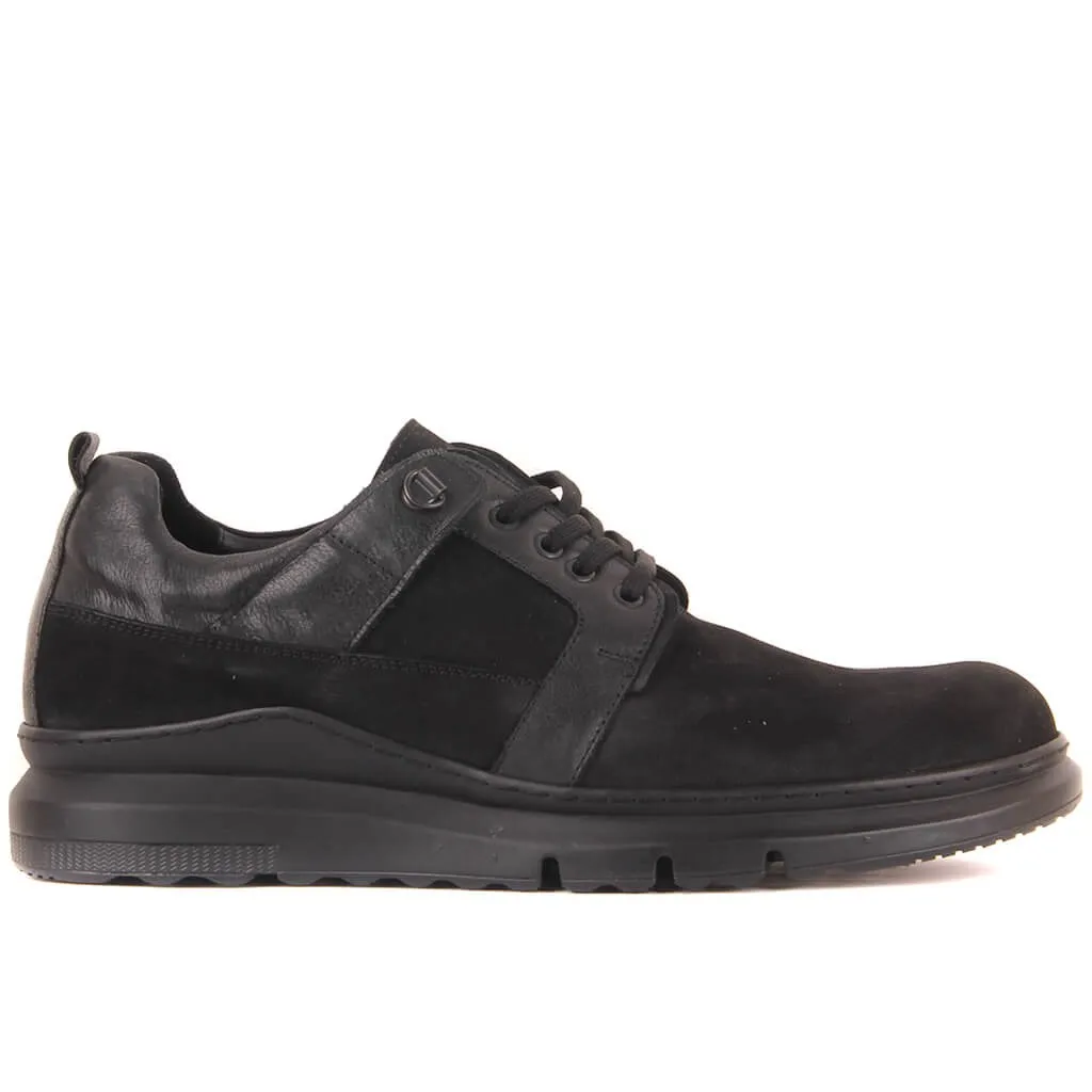 

Мужская повседневная обувь из черного нубука Sail-Lakers, черная кожаная обувь