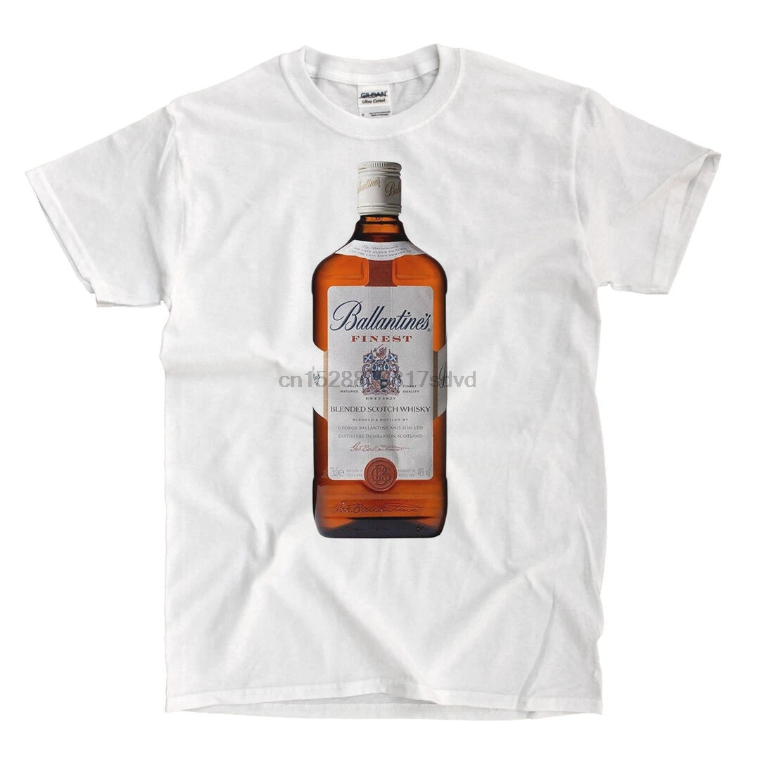 Белая футболка с изображением флакона для виски быстрая доставка! Высокое