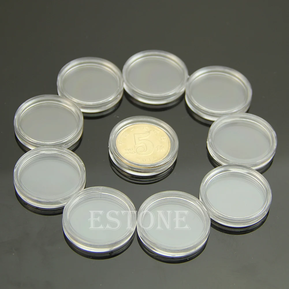 

Hot 22mm Clear Round Cases Coin Storage Capsules Holder Round Plastic Dropship