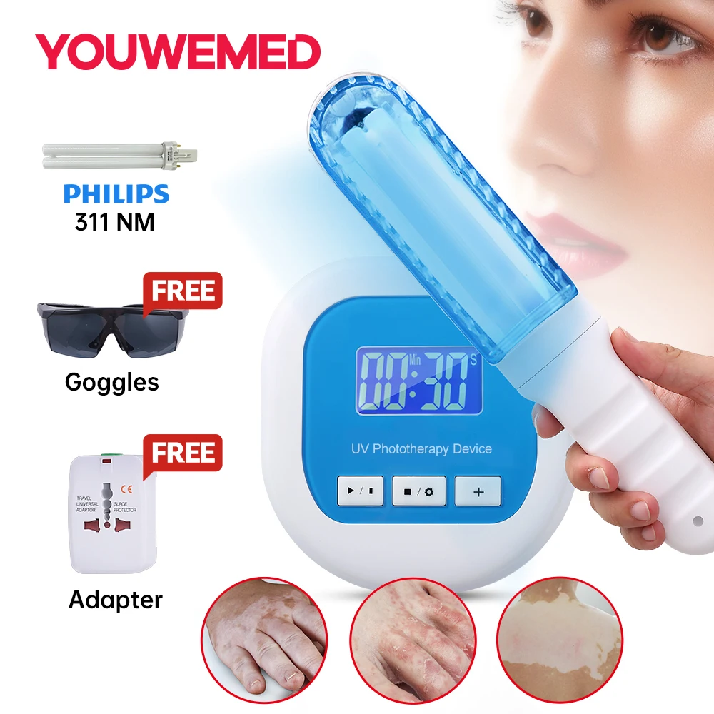 YOUWEMD 311NM UVB фототерапия лампа устройство для Vitiligo с таймером УФ-терапия УФ-ультрафиолетосветильник вая терапия псориаз