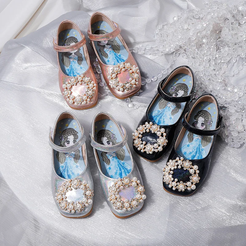 

New Children Performance Princess Fashion Girls Leather Shoes Kids Dress Student Dance High Heels Baby Toddler 02A