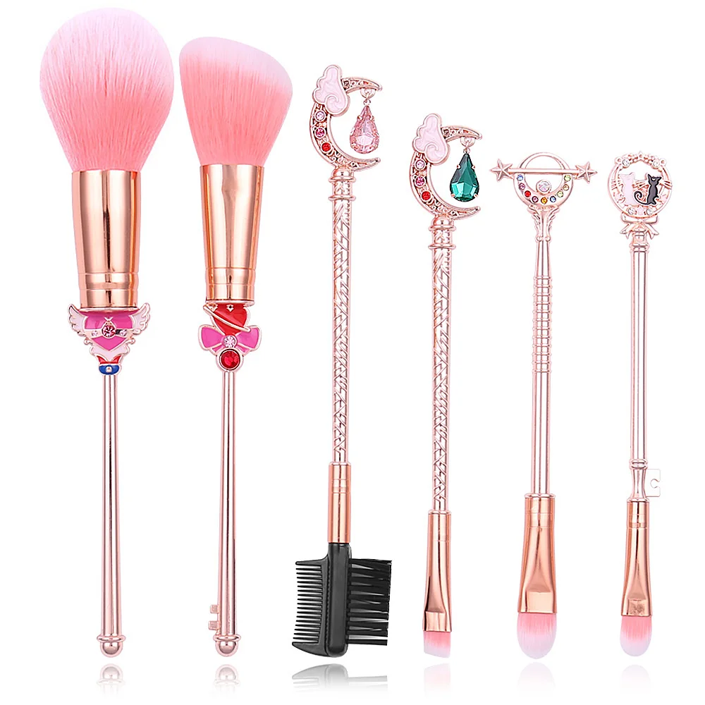 

Sailor Wand Makeup Brushes Set Cosplay Anime Figure Tsukino Usagi Prop Women Foundation Blush Eyeshadow Makeup Brushes