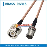 high quality dual q9 bnc male to bnc female o ring waterproof bulkhead washer nut pigtail jumper rg316 extend cable brass