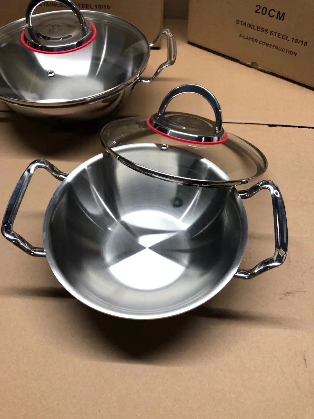 Quality 304 stainless steel seafood pot hot pot dry pot small pot composite thick pot 20cm and 24cm