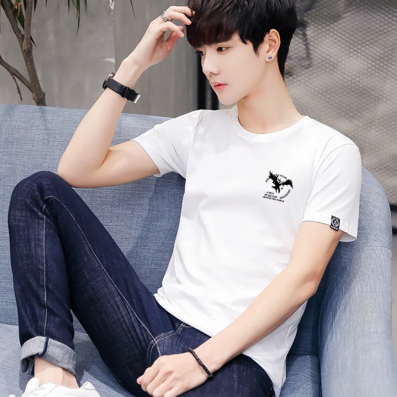 

Футболка мужская с креативным дизайном, хлопок, короткий рукав, принт крестиком, брендовая тенниска, лето 6849