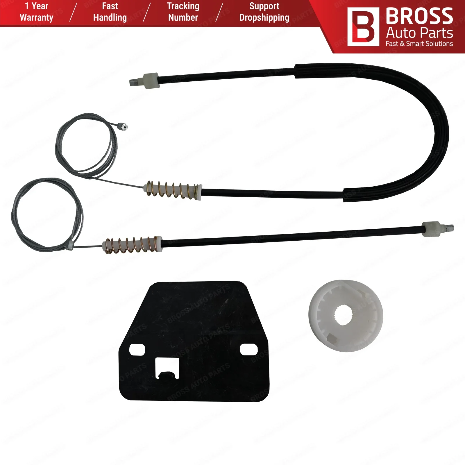 Комплект для ремонта оконного регулятора Bross BWR1131 передняя левая дверь FLH:7700352494