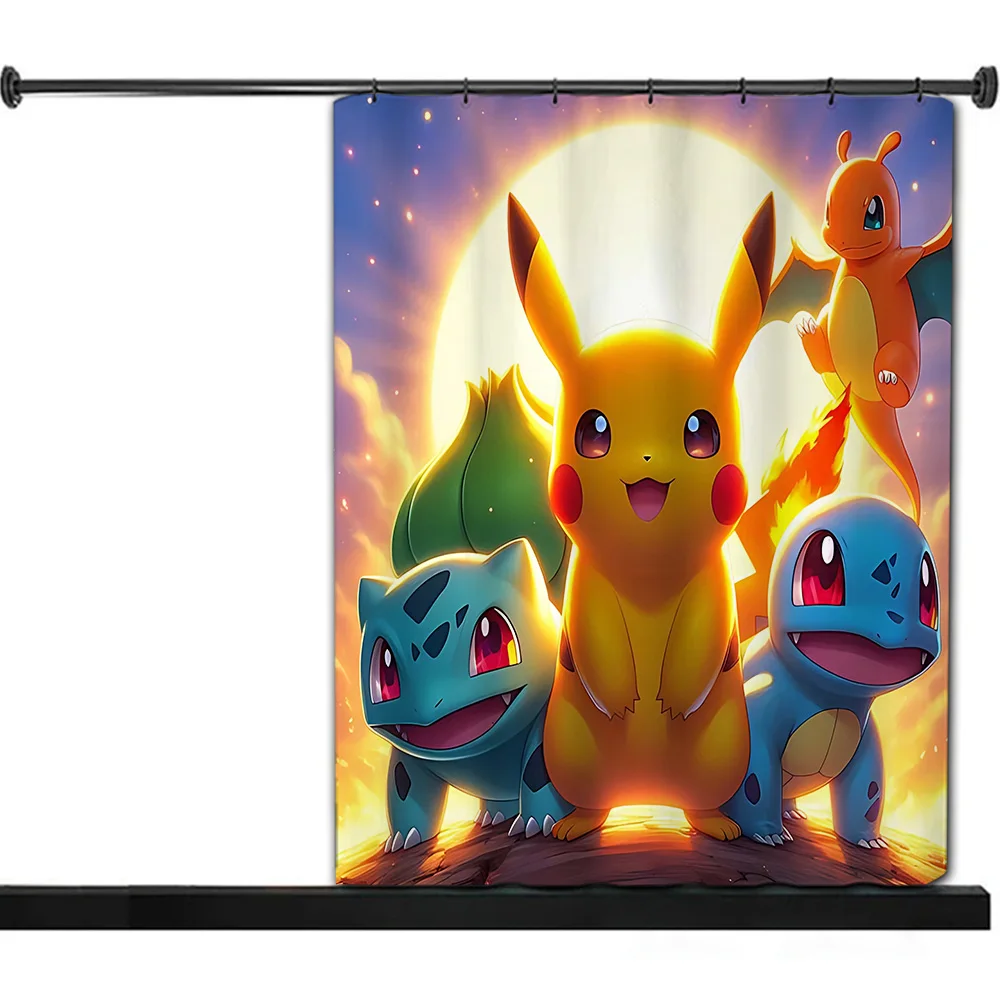 Милая душевая занавеска Pikachus Водонепроницаемая яркая шторка для ванной комнаты