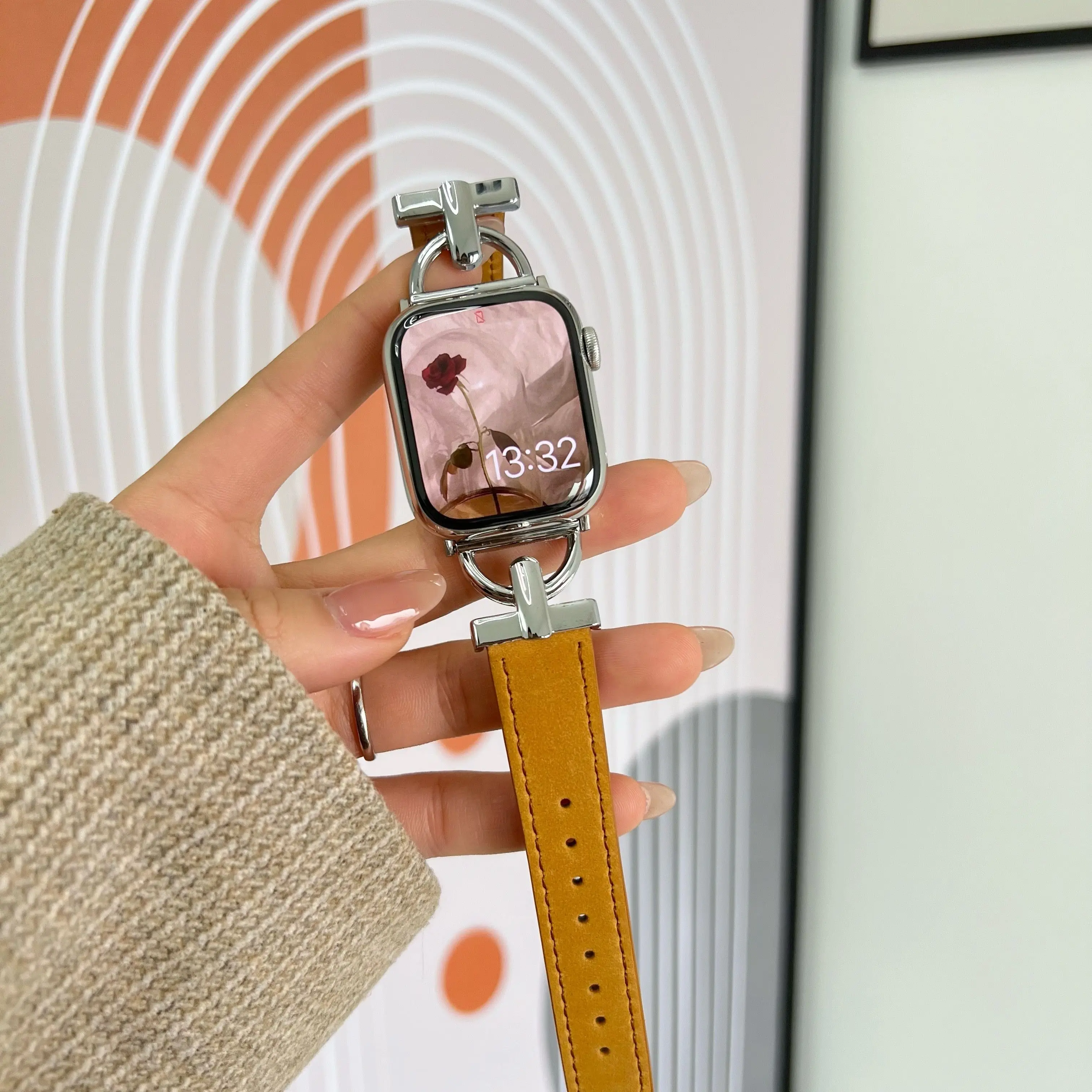 Leather strap For Apple watch band iWatch series 3 4 5 6 SE 7 44mm 45mm 41mm 40mm 42mm 38mm Accessorie wristband correa bracelet