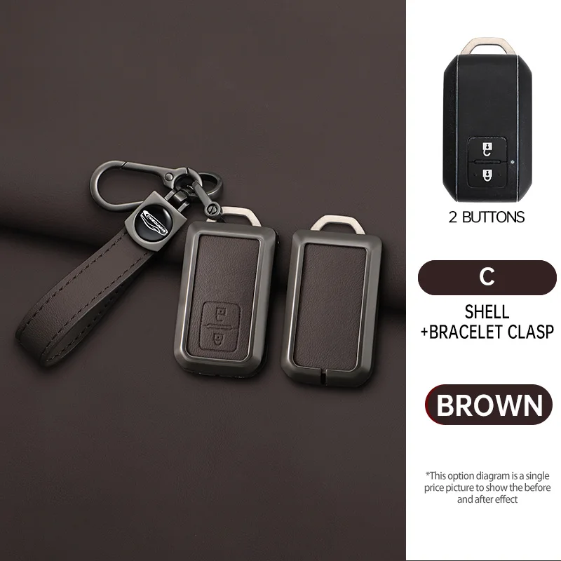 

Кожаный чехол для автомобильного смарт-ключа из цинкового сплава, защитный чехол для Suzuki Sierra Jimny Swift Embona Spacia Wagon Ertiga, аксессуары