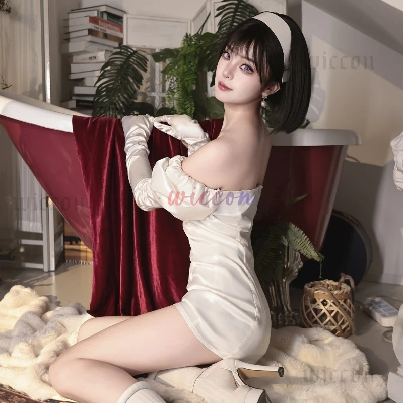 Premiun Alien Stage Sua косплей костюм женское милое белое платье головные уборы нарядная