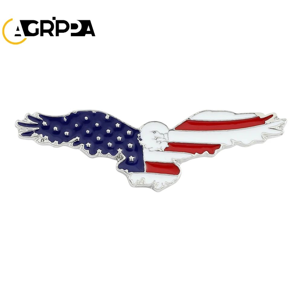 

Agrippa American National Bird Bald Eagle Enamel Lapel Pins Animal National Flag Brooches Metal Badge For Backpack Accessories
