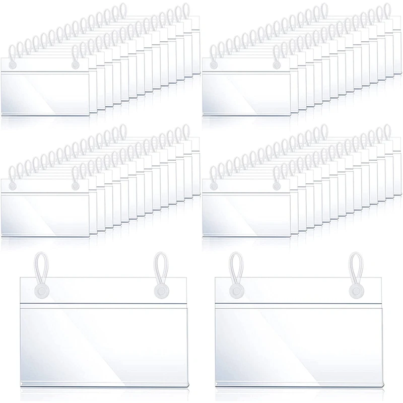 

Plastic Label Holders Price Tag Ticket Hanger Clips With Easy Button Design Lock Closure For Basket Market Grocery