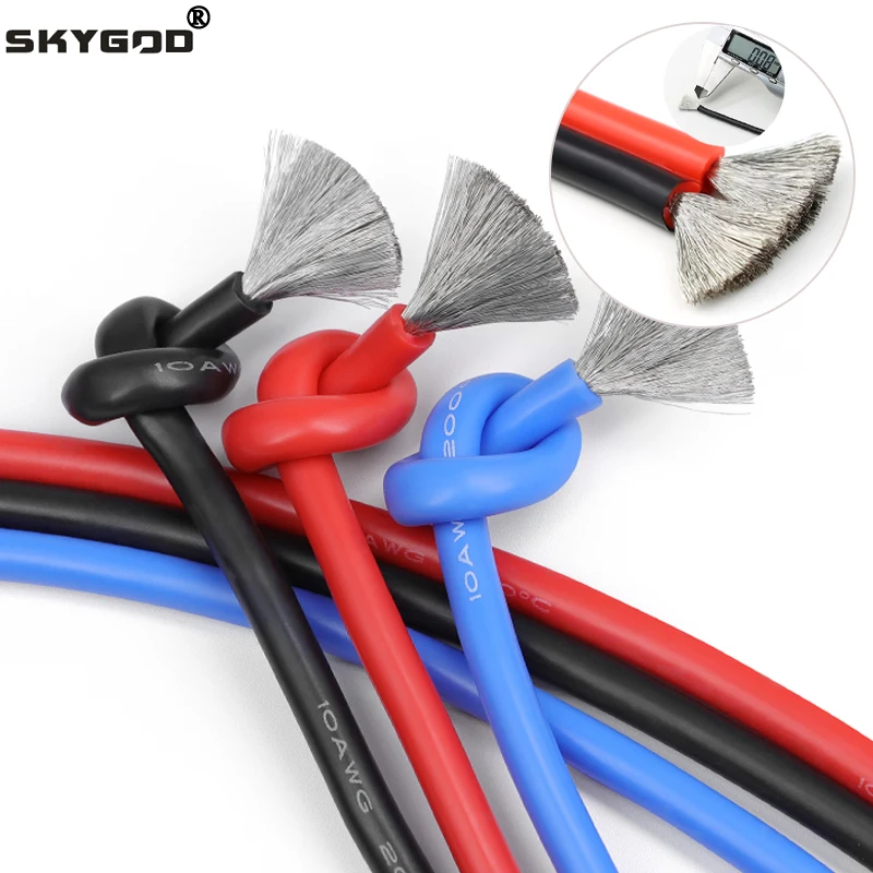 1 ~ 50 м Мягкий силиконовый кабель Красный Черный 30 26 24 22 20 18 16 14 12 10 8 AWG Автомобильная