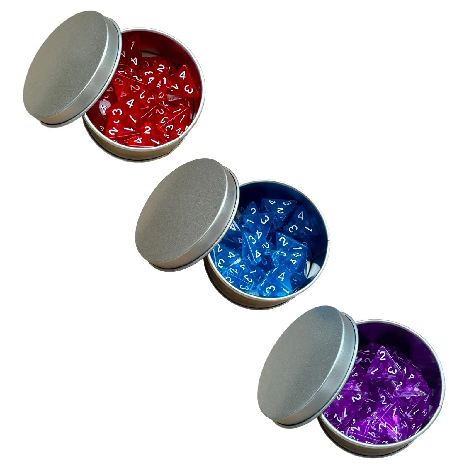 25 Count Pack of 4 Sided Dice Role Playing Game Dices Acrylic Polyhedral Set D4 16mm