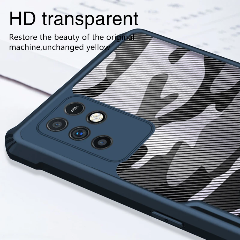 rzants for infinix note 10 11 infinix note 10 11 pro case hard camouflage cover tpu frame bumper half clear phone shell free global shipping