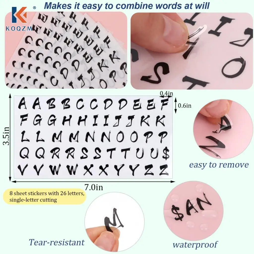 

8 Sheets A6 PU Leather Binder Budget Envelope Planner Organizer System Transparent PVC Label Color Coated Alphabet Stickers