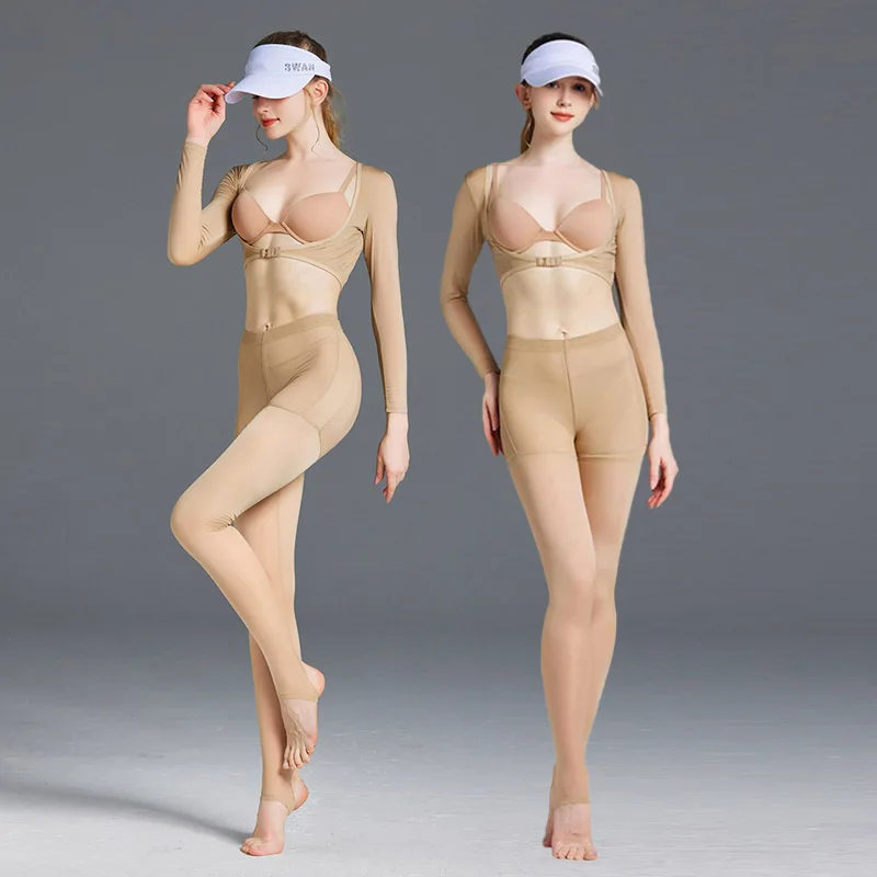 Tops Ice Silk Sports Underwear Female Breathable Golf Leggings Skinny Uvproof Training Stocking