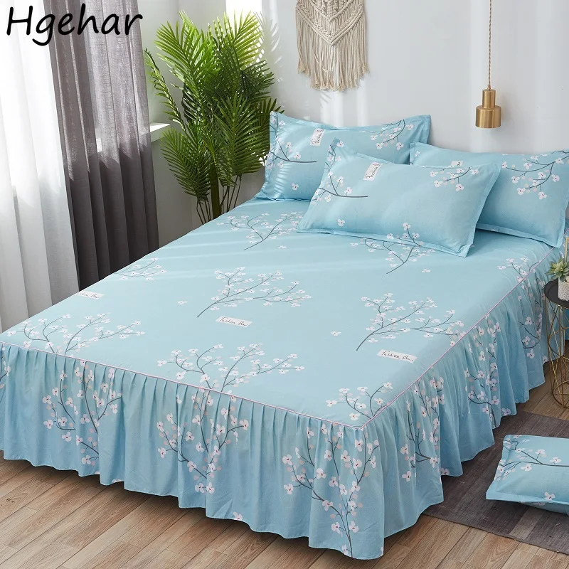 

Bed Skirt Anti-dirty Sheet Bedspread Printed Elastic Band Bedclothes Queen King Skin-friendly Beds Protector Bedroom Decoration