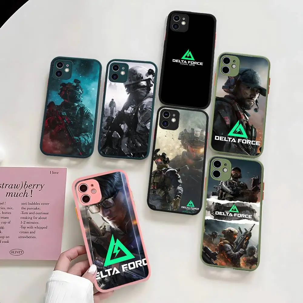 Фото Чехол для телефона Tactical Shooter Game Delta Force для iPhone Air 16 15 14 Plus 13 12 11 Pro Max, матовый, противоударный, с эффектом желе №3