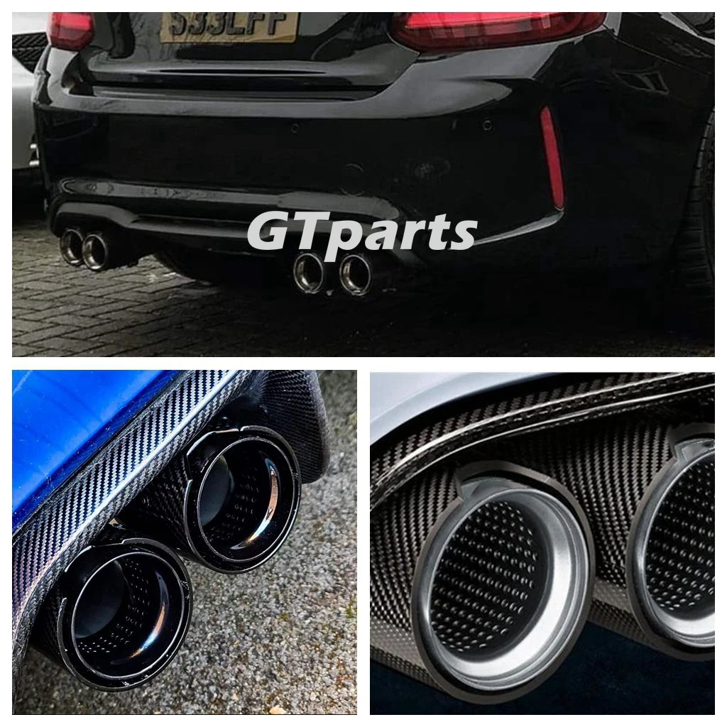 4 шт./комплект Испорченный Синий Нержавеющая сталь Глянцевая отделка Углеродное Волокно Выхлопная Труба Глушитель для BMW M3 G80 M4 G82 G83.