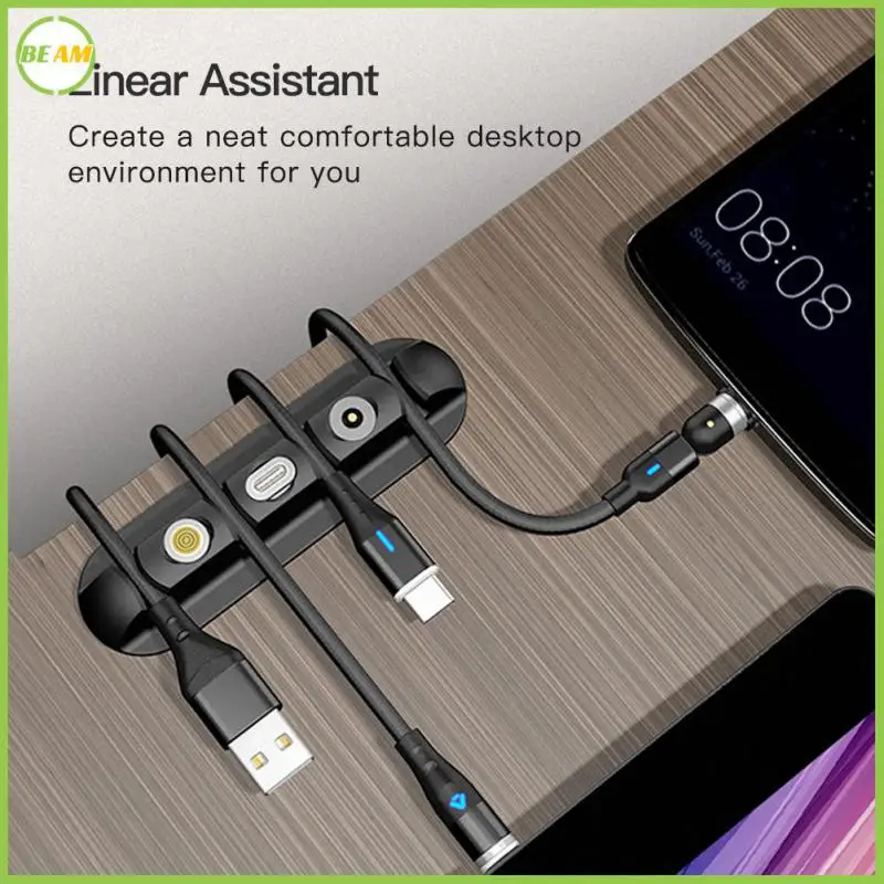 

Magnetic Cable Compatible With Various Heads Magnetic Usb Cables Holder Multi-wire Universal Prevent Loss Desktop Clips