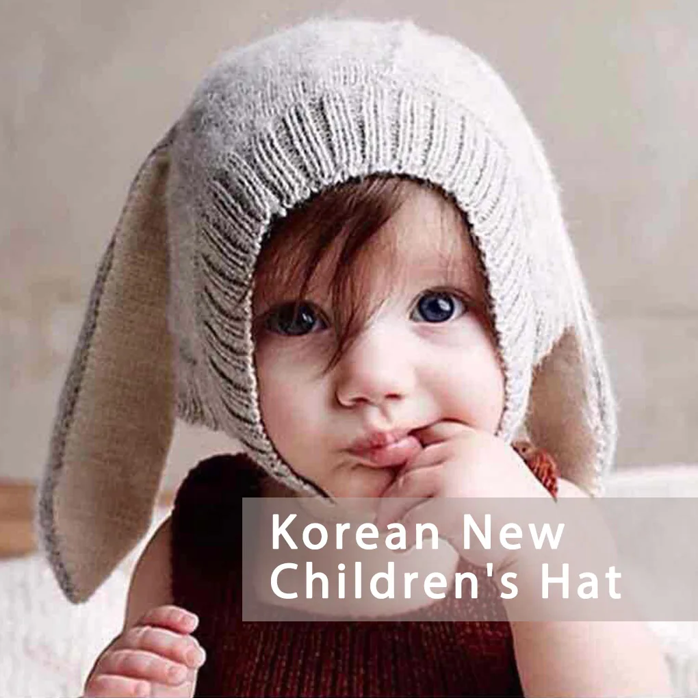 aby królik z długimi uszami czapka dzianiny maluch niemowlę króliczek typu beanie dziecięca jesienno-zimowa