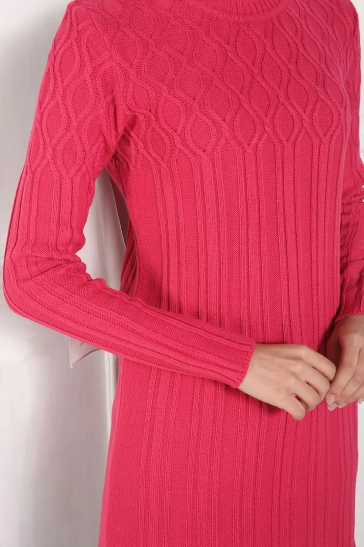 

Pink Sweater Tunic 1048-36120 Women Muslim Sweater
