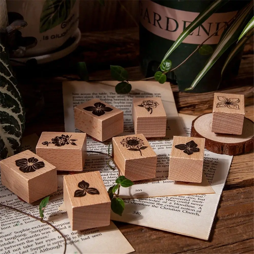 

Vintage Plant Flowers Wooden Stamp DIY Decorator Scrapbook Wedding Postcards Rubber Stamps Diary Journalling Cards Stationery