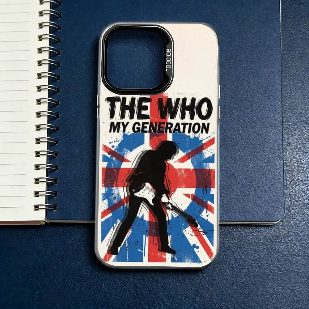Фото Чехол для телефона The W-Who Band для iPhone 17, 16, 15, 14, 13, 12, 11 Plus, Pro Max, XS, цветной серебристо-черный чехол №2