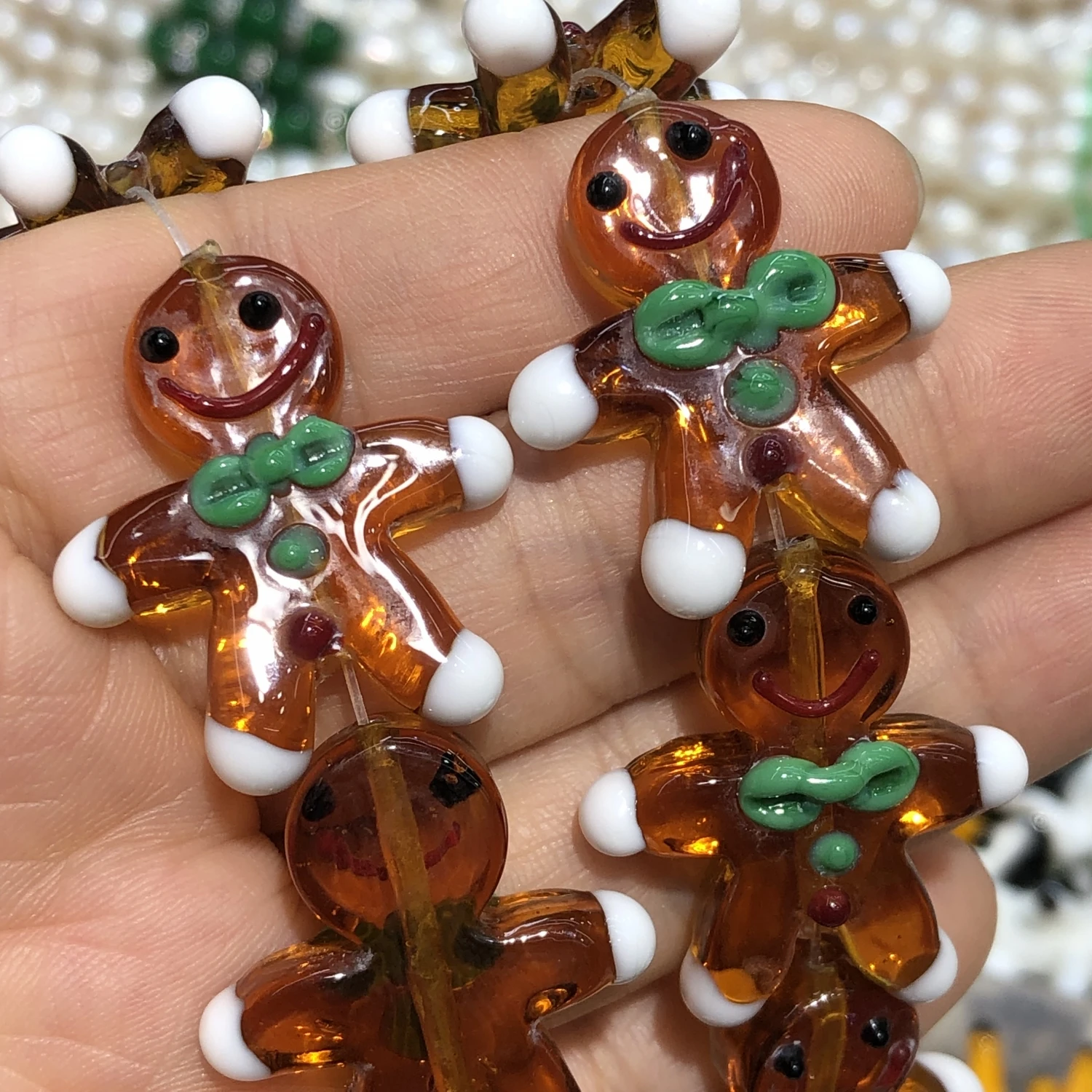 23x28 мм кавайные рождественские Имбирные бусины в форме пряника, подвески для сережек, браслетов, ожерелий, материалы для изготовления ювелирных изделий своими руками
