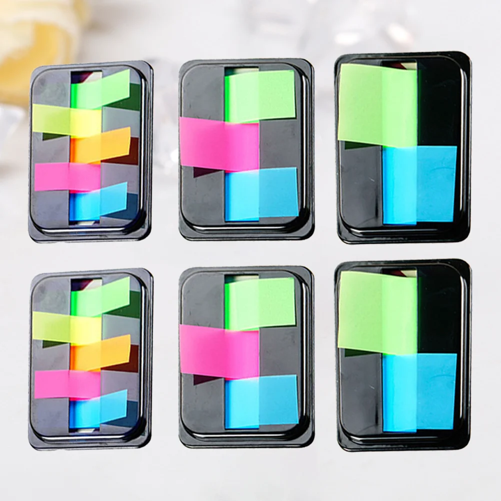 

6 Boxes of Stickers Practical Bright Color Colored Tabs Flag for Readers Students