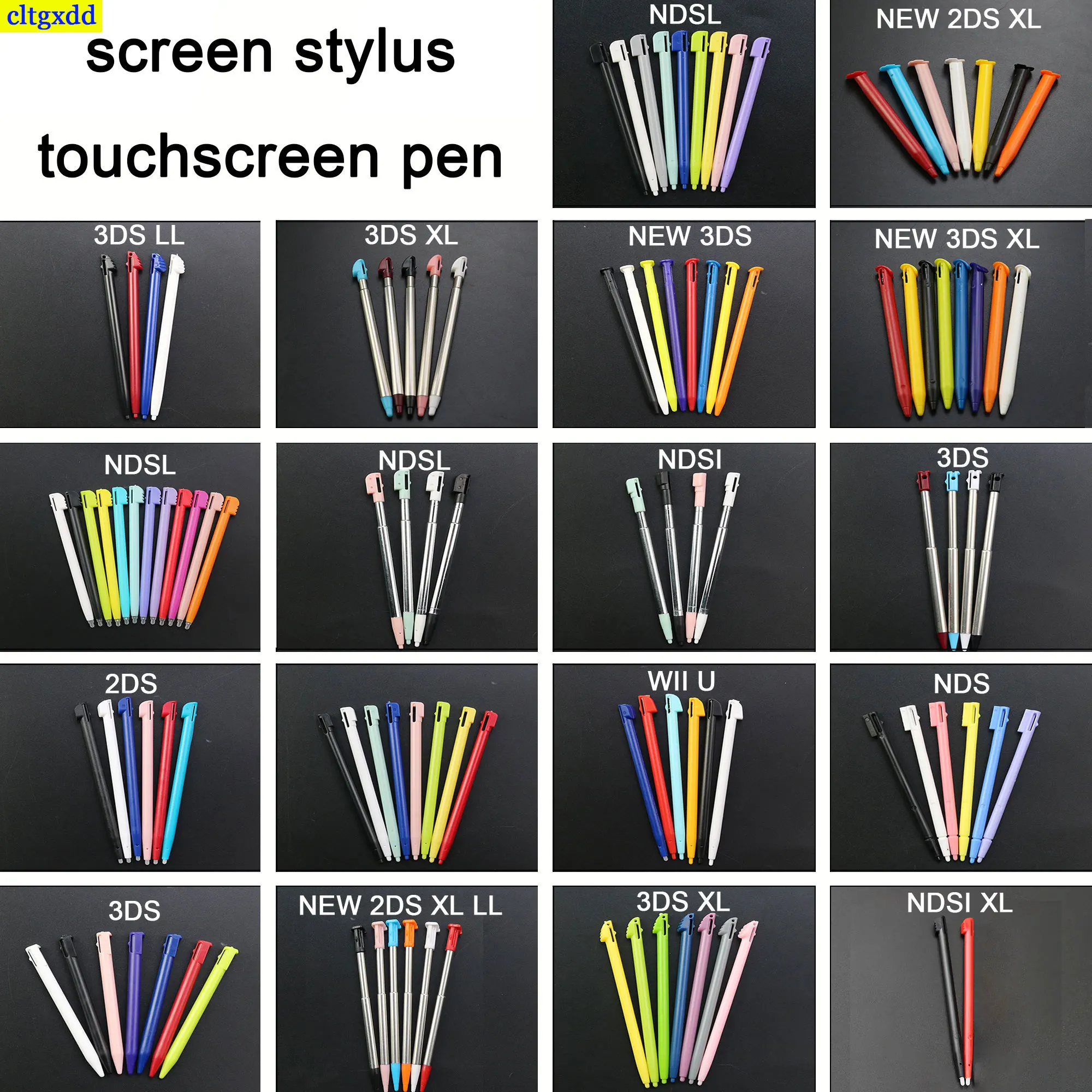 1 Set Plastic Stylus for 2DS 3DS XL LL New 2DS XL New 3DS XL Wii Metal Retractable Stylus for DS Lite NDS NDSL NDSi XL
