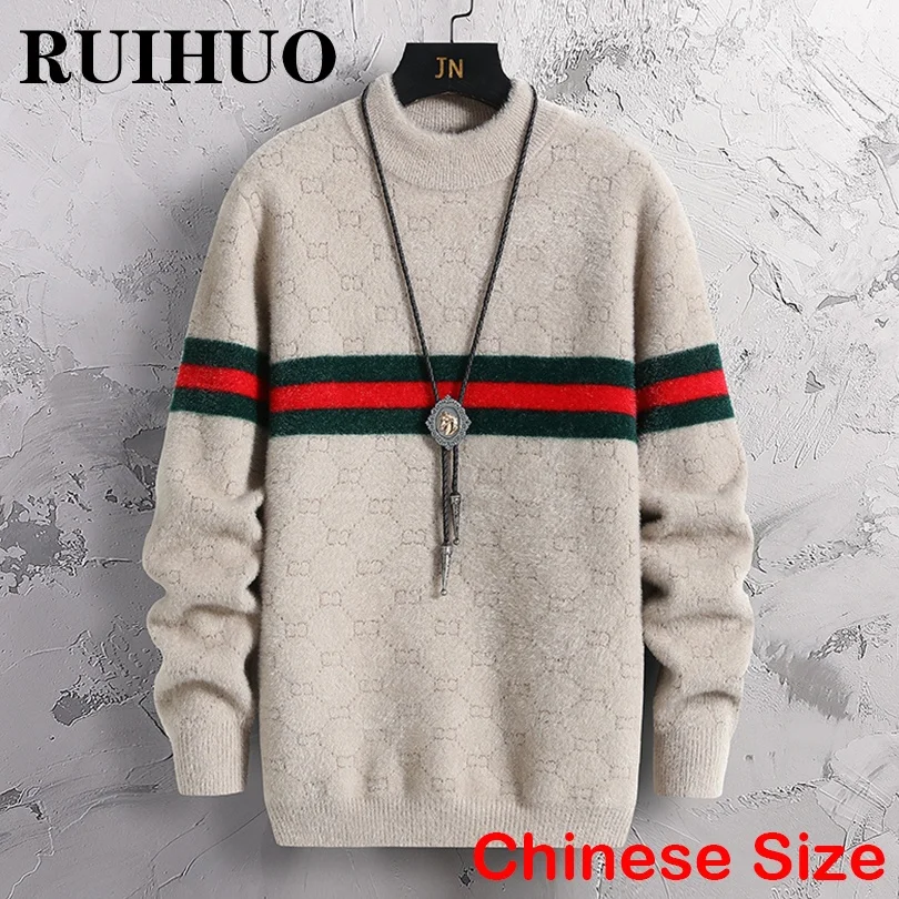 

Вязаный свитер цвета хаки RUIHUO, женская черная Дизайнерская одежда, женские роскошные свитера, сезон осень-зима 2022, трикотажная одежда с длин...