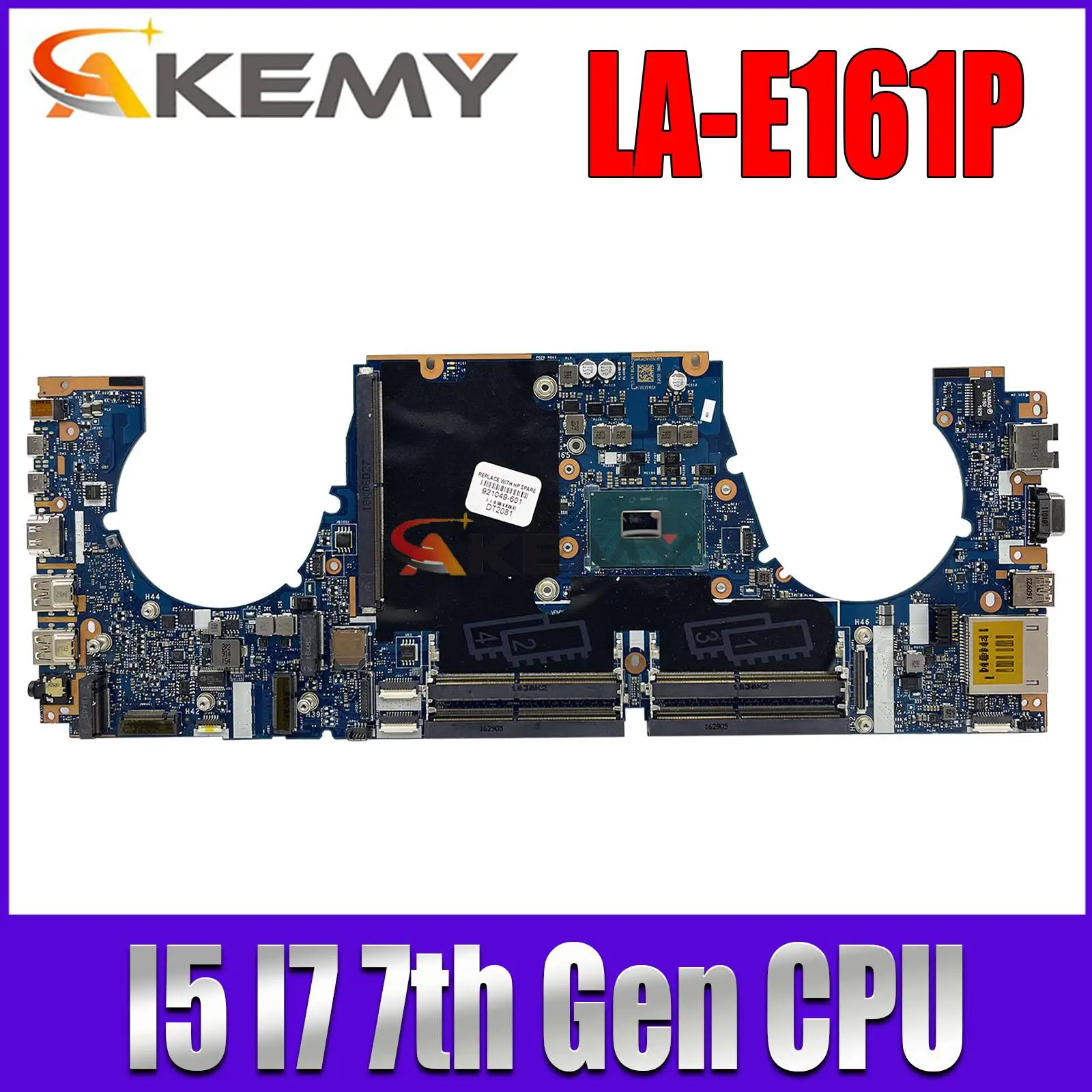 High quality For Zbook 15 G4 Laptop motherboard 921047-601 CPW50 LA-E161P WIth E3-1505M I5 I7 7th Gen CPU 100% full Tested