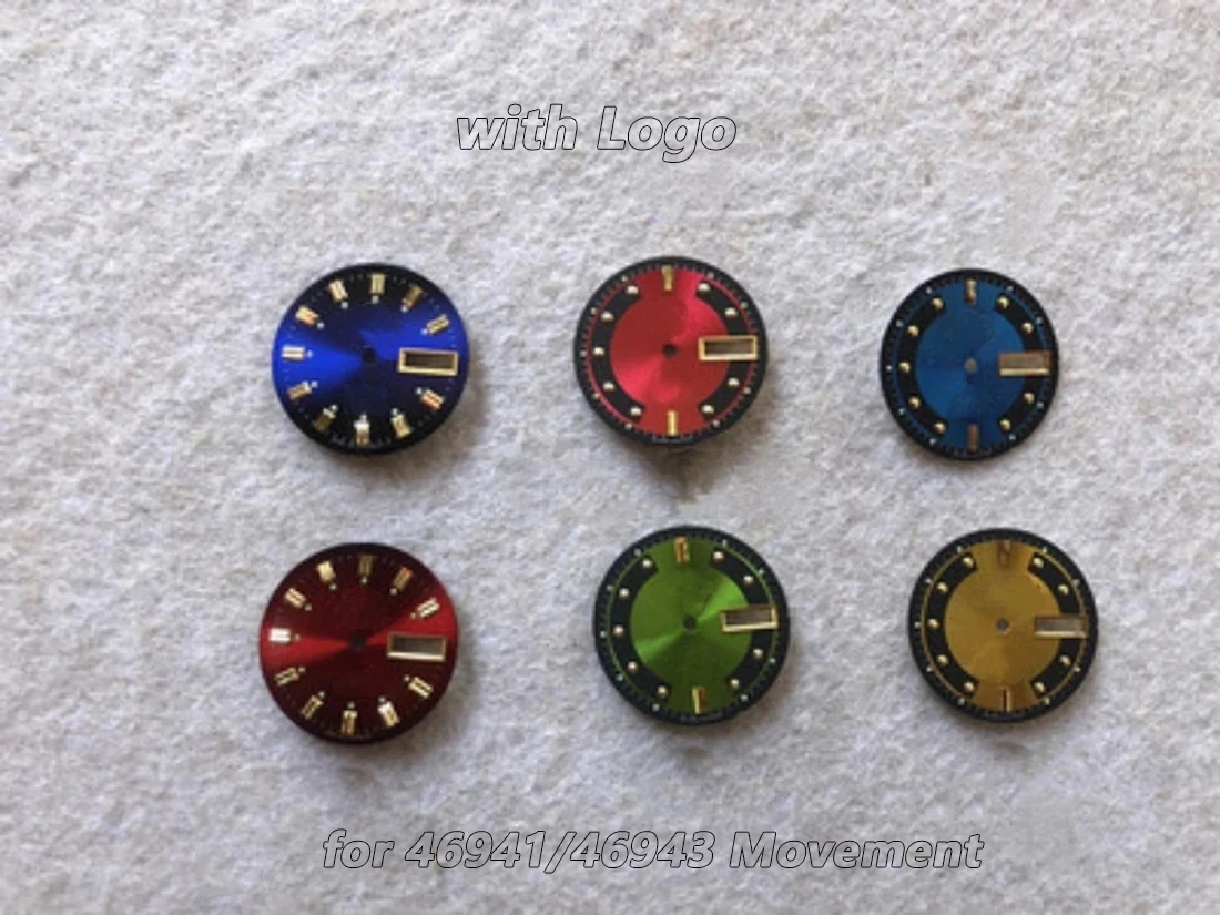 

28.5mm Watch Accessories Dual Calendar Literal Dial for 46941/46943 Movement with Logo Men's Case Replacment DIY Parts