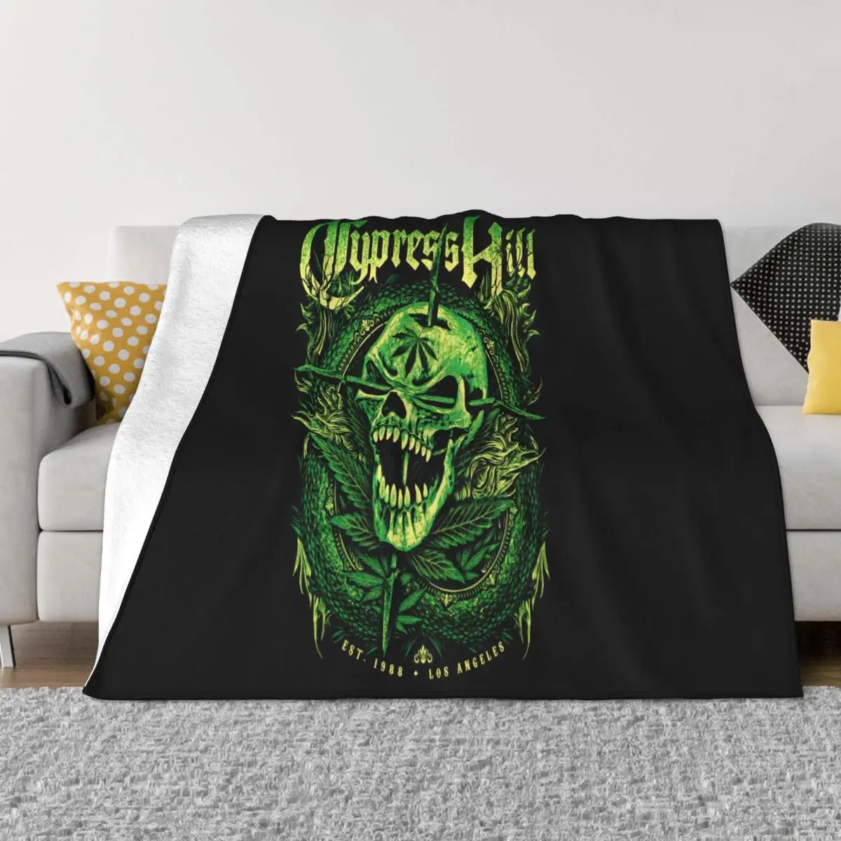 Мужское черное женское одеяло Cypress Hill Fangs Skull с новым дизайном и логотипом крутое