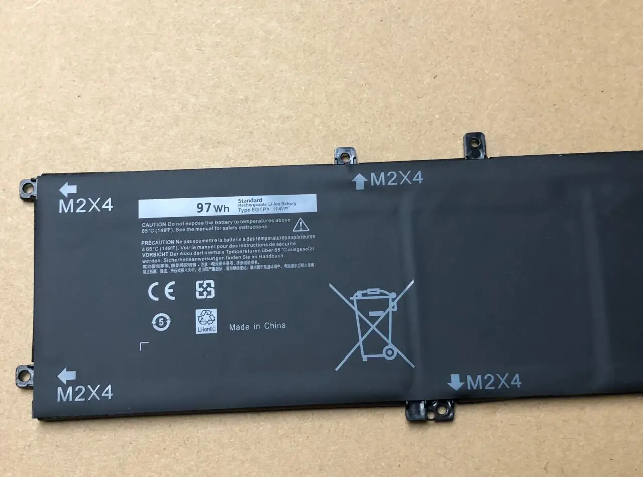 97WH 6GTPY Аккумулятор для ноутбука Dell XPS 15 9560 9570 9550 7590 Precision 5540 5520 5530 5510 Vostro 7500 Series 5041C