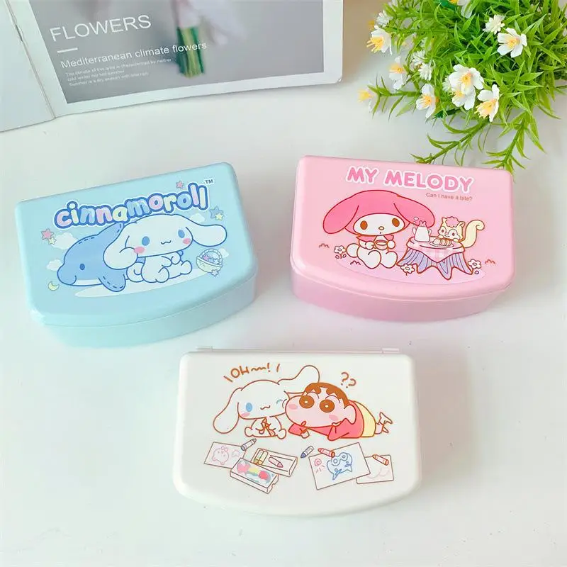 

Sanrioes Anime Cinnamoroll My Melody Portable Jewelry Storage Box Cartoon Earrings Necklace Ring Jewelry Organizer Display Gifts