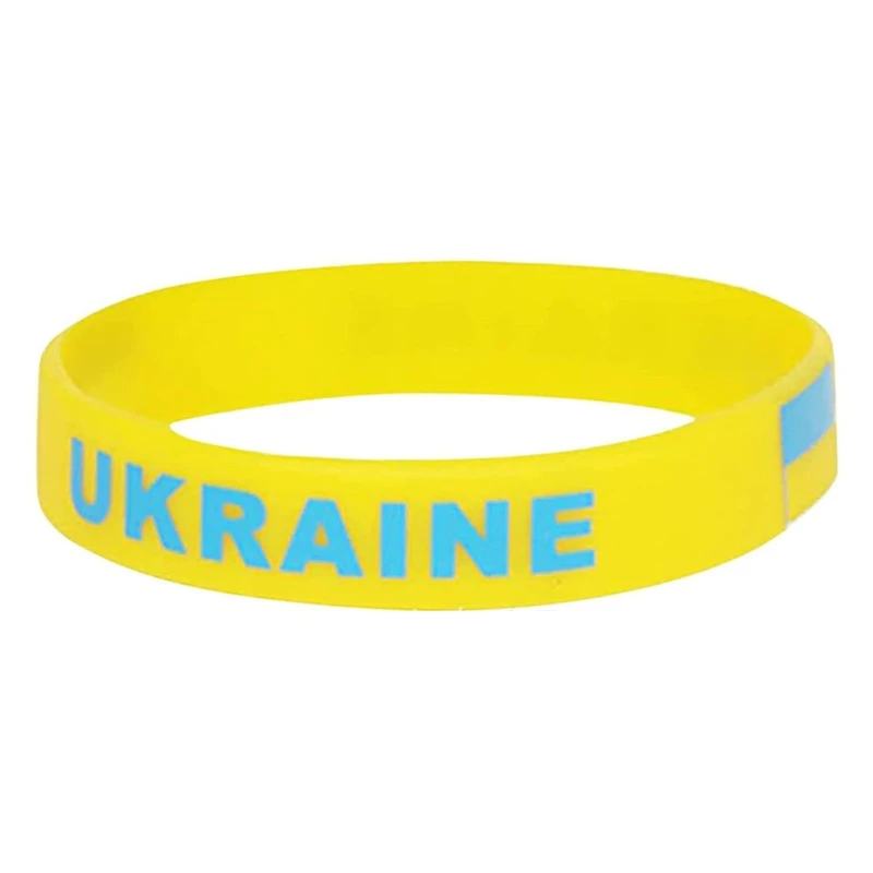 

European American Ukraine Flag Bracelet Personality Sports Men Women Silicone Bracelet Fitness Simple Wristband