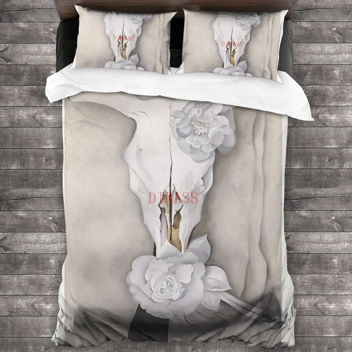 

Коровья череп с пятнистыми розами Georgia OKeeffe, мягкая искусственная кожа с 2 наволочками, пододеяльник с застежкой-молнией