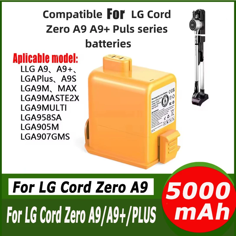 Литий-ионный аккумулятор для беспроводного пылесоса LG Cordzero A9 Plus A9MASTER2X A9MULT12X A9PETNBED