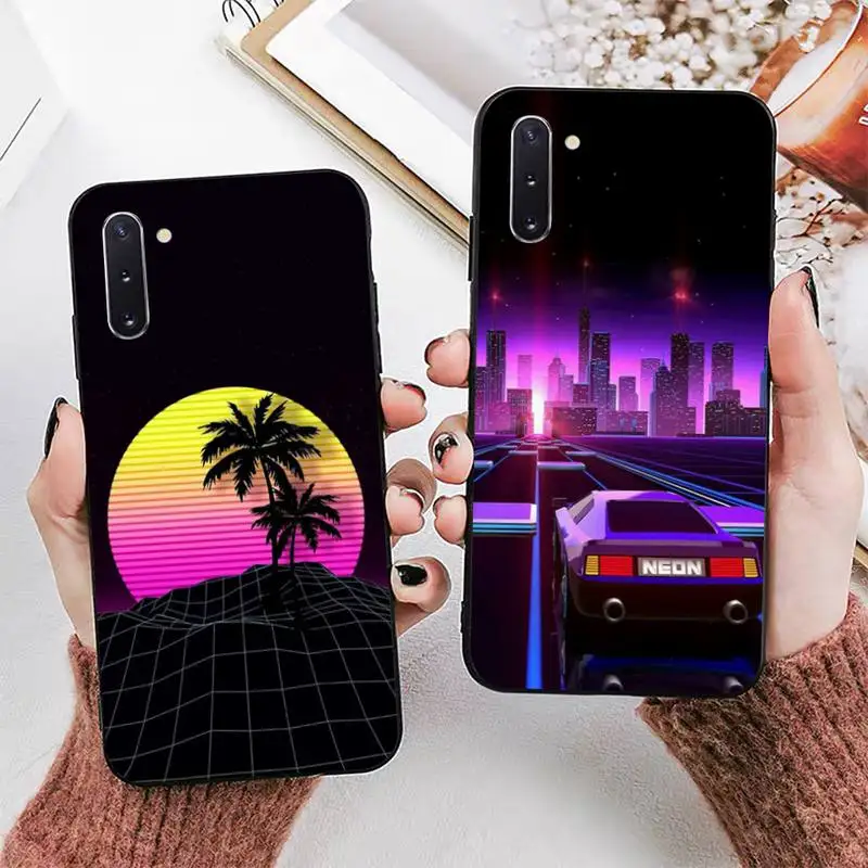 

Synthwave Retro 80s Neon Phone Case for Samsung Note 5 7 8 9 10 20 pro plus lite ultra A21 12 72